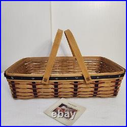 Longaberger 2004 Proudly American Medium Gathering Basket+Protector AMERICANA US