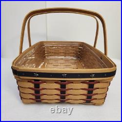 Longaberger 2004 Proudly American Medium Gathering Basket+Protector AMERICANA US