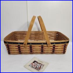 Longaberger 2004 Proudly American Medium Gathering Basket+Protector AMERICANA US