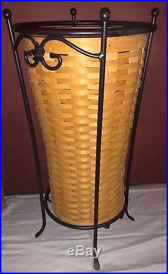 Longaberger 2004 Umbrella Basket Set with Wrought Iron Stand