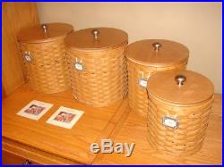 Longaberger 2004 Warm Brown Canister Basket Set of 4