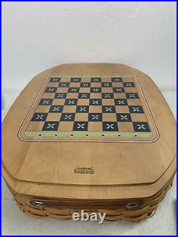 Longaberger 2005 ALL IN ONE GAME Basket Set Chess Checkers Backgammon 21 X 15