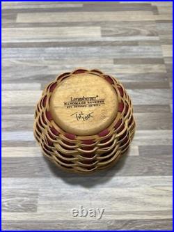 Longaberger 2005 Basket Red Wood Lid Canister + plastic lidded insert Longaberger 2005 Basket Red Wood Lid Canister + plastic lidded insert
