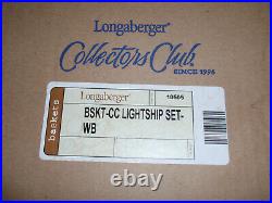 Longaberger 2005 Collectors Club Lightship Basket Set. WithLiner, Lid & Prot. New