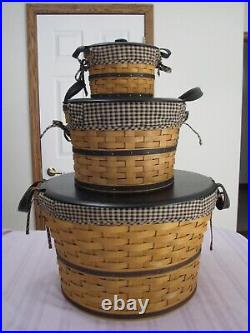 Longaberger 2005 Small, Medium & Large Bushel Baskets Combo