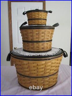 Longaberger 2005 Small, Medium & Large Bushel Baskets Combo