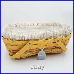 Longaberger 2005 Sunwashed Easter Basket+Prot+Liner+Tie On19th Ed. AVAIL 1 MTH