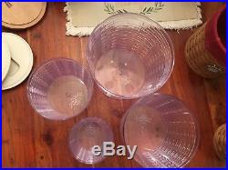 Longaberger 2006 Canister Basket Set of 4 with Lids, Liners, Tie-ons & Protectors
