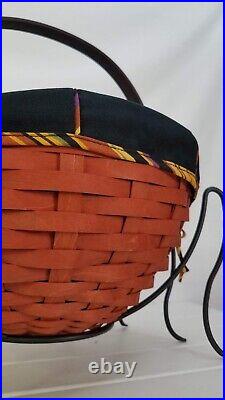 Longaberger 2006 Large Autumn Treats Basket Set & Wrought Iron Spider Legs Set