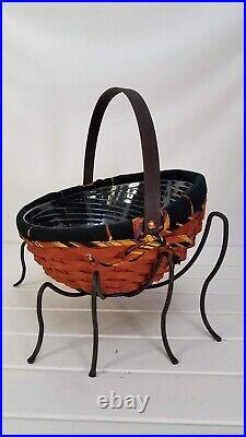 Longaberger 2006 Large Autumn Treats Basket Set & Wrought Iron Spider Legs Set