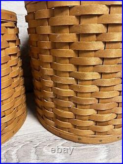 Longaberger 2006 Set of 4 CANISTER Baskets No Lids No Liner