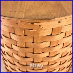 Longaberger 2007 Banker's Waste Tour With Me Basket 16.5 in Round x 22 in High