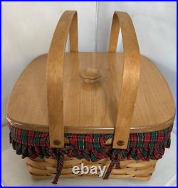 Longaberger 2007 Cake Basket with Riser Protector Lid and 2 Liners 12x12x7 Longaberger 2007 Cake Basket with Riser Protector Lid and 2 Liners 12x12x7