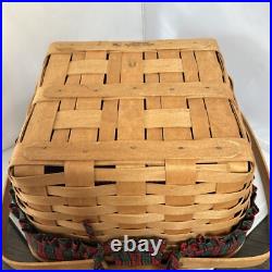 Longaberger 2007 Cake Basket with Riser Protector Lid and 2 Liners 12x12x7 Longaberger 2007 Cake Basket with Riser Protector Lid and 2 Liners 12x12x7