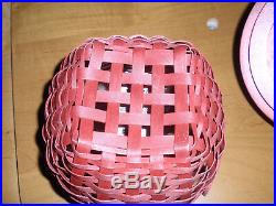 Longaberger 2007 Collectors Club Red Apple Basket set with Protector. NEW