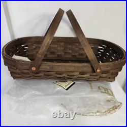 Longaberger 2007 Deep Brown Med. Oval Gathering Basket NIB TAILGATE FARM MARKET