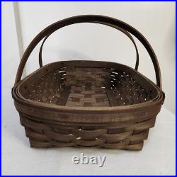 Longaberger 2007 Deep Brown Med. Oval Gathering Basket NIB TAILGATE FARM MARKET