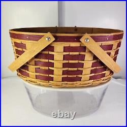 Longaberger 2007 Holiday Hostess Red GOODIES Basket+Protector+Liner+Card 21st Ed