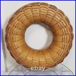 Longaberger 2007 Warm Brown Large Wreath Basket+Plastic Protector PARTIESDECOR