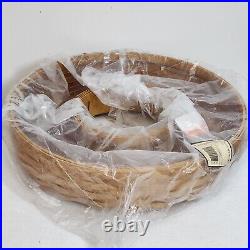 Longaberger 2007 Warm Brown Large Wreath Basket+Plastic Protector PARTIESDECOR