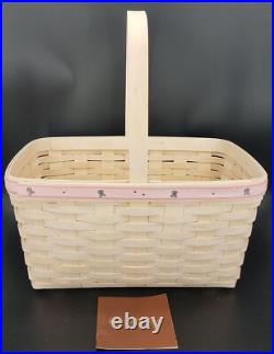 Longaberger 2008 Horizon of Hope Pink Ribbon Event White Wash Med. Market Basket Longaberger 2008 Horizon of Hope Pink Ribbon Event White Wash Med. Market Basket