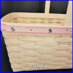 Longaberger 2008 Horizon of Hope Pink Ribbon Event White Wash Med. Market Basket Longaberger 2008 Horizon of Hope Pink Ribbon Event White Wash Med. Market Basket
