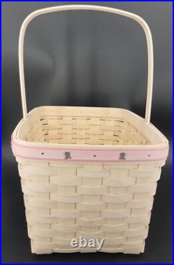 Longaberger 2008 Horizon of Hope Pink Ribbon Event White Wash Med. Market Basket Longaberger 2008 Horizon of Hope Pink Ribbon Event White Wash Med. Market Basket