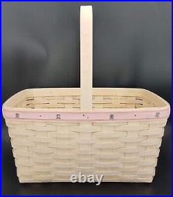 Longaberger 2008 Horizon of Hope Pink Ribbon Event White Wash Med. Market Basket Longaberger 2008 Horizon of Hope Pink Ribbon Event White Wash Med. Market Basket