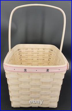 Longaberger 2008 Horizon of Hope Pink Ribbon Event White Wash Med. Market Basket Longaberger 2008 Horizon of Hope Pink Ribbon Event White Wash Med. Market Basket