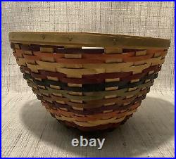 Longaberger 2008 Multicolor Triangle Basket Set withWrought Iron Stand