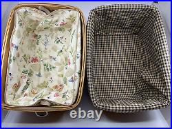 Longaberger 2008 Set Of 2 Small Rectangle Storage Basket withLiners NEW