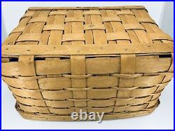 Longaberger 2008 Set Of 2 Small Rectangle Storage Basket withLiners NEW