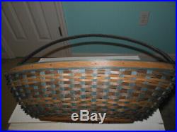 Longaberger 2009 CC Handled Large Rich Brown & Teal Oval Basket Set