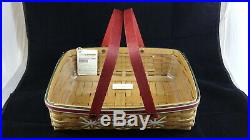 Longaberger 2009 HH Holiday Hostess Large Snowflake Cookie Basket Set with2 Liners