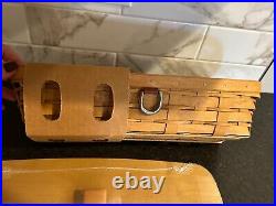 Longaberger 2009 Mail and Bill Basket Set Warm Brown Rare All Brand New Items