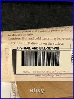 Longaberger 2009 Mail and Bill Basket Set Warm Brown Rare All Brand New Items