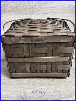 Longaberger 2009 Rich Brown Large Picnic Basket WithRiser & Clear Protector READ