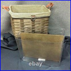 Longaberger 2009 Sort & Store Newspaper Basket Set- Deep brown- Rare Find