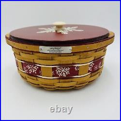 Longaberger 2010 Christmas Collection Red Falling Snow Basket Complete 5x12