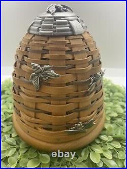 Longaberger 2010 Collectors Club BEE HIVE Basket Set with 3 Bee Tie Ons