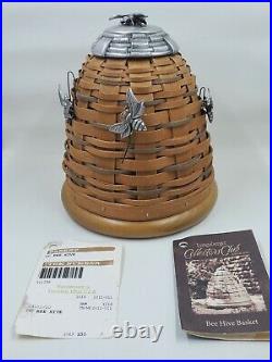 Longaberger 2010 Collectors Club BEE HIVE Basket Set with 3 Bee Tie Ons New L68