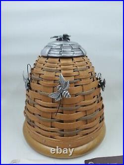 Longaberger 2010 Collectors Club BEE HIVE Basket Set with 3 Bee Tie Ons New L68