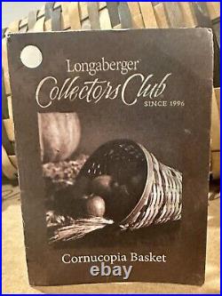 Longaberger 2010 Collectors Club Cornucopia Basket 11902 Great Gift