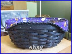 Longaberger 2010 HALLOWEEN BLACK TREATS Basket with Wrought Iron Stand / Holder