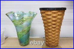 Longaberger 2010 Member Basket With Vase Collectors Club