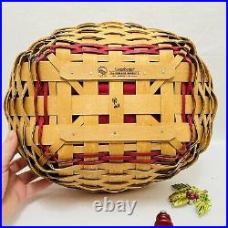 Longaberger 2011 Christmas Collection Holly Berry 3 Basket set lid liner protect