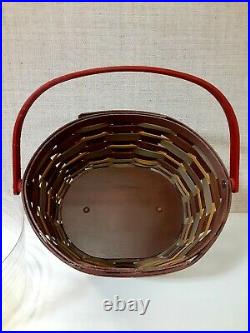 Longaberger 2011 Crimson Hill Oval Basket & Protector Set Handwoven in the USA