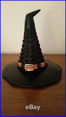 Longaberger 2011 Halloween Witch's Hat Basket Set + Resin Base NEW Witch Witches