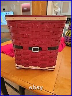 Longaberger 2011 Santa Belt Basket 11.5 Tall Oval Rare Protector