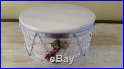 Longaberger 2012 Christmas White Drum Basket Set